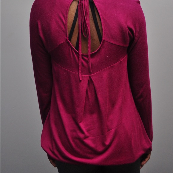 Fuchsia long sleeve balloon tunic - Picture 4 of 5